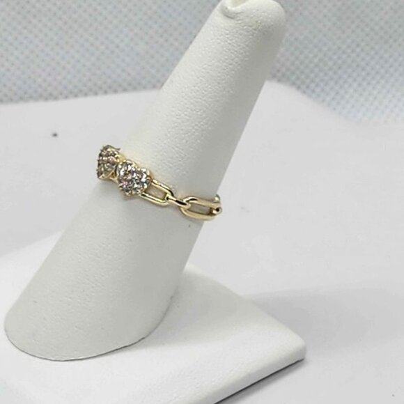 BRAND NEW Sterling Silver Double Heart Ring - Picture 2 of 4